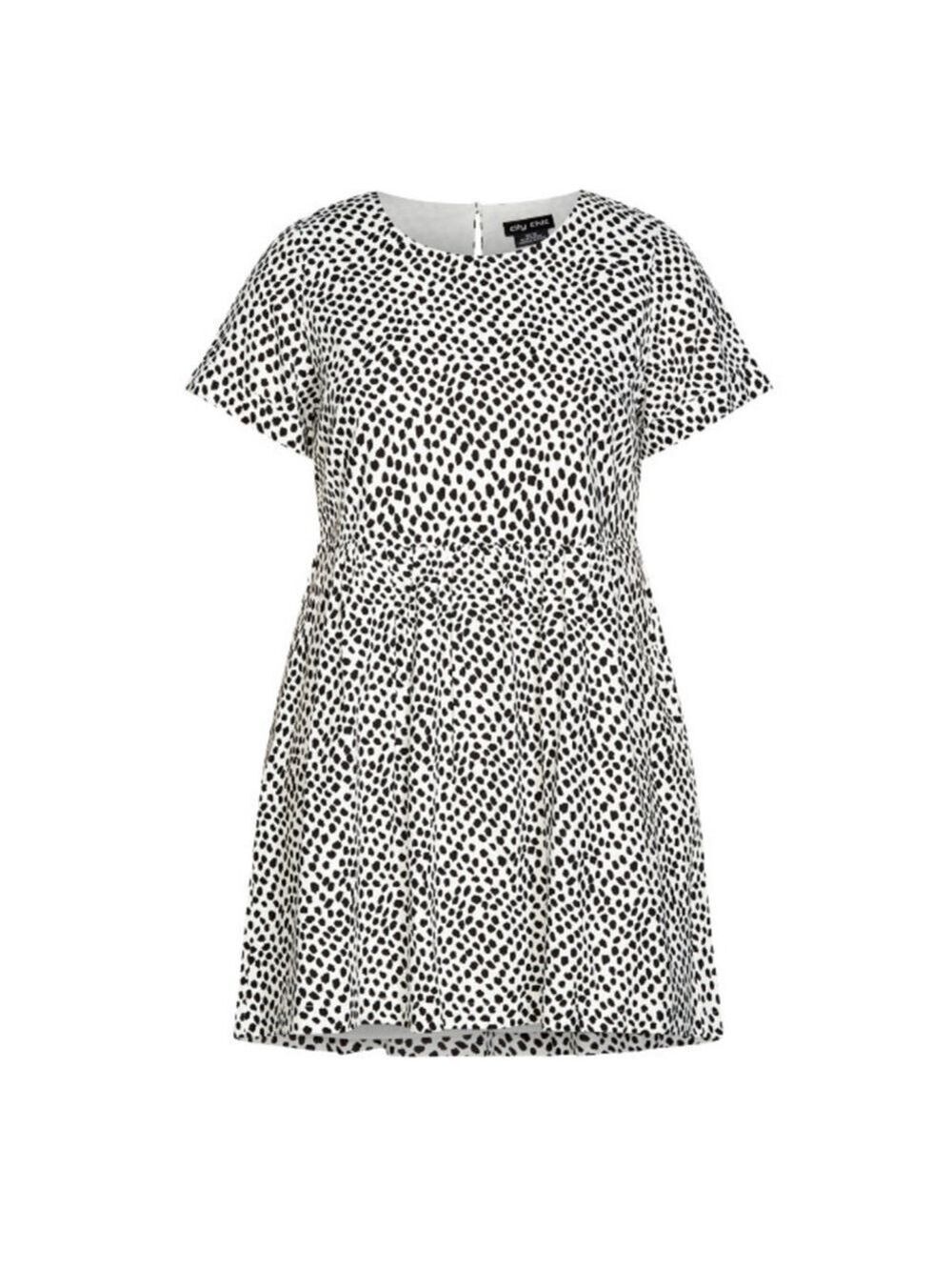 Women's City Chic Billie Spot Dress Size 20 White Black